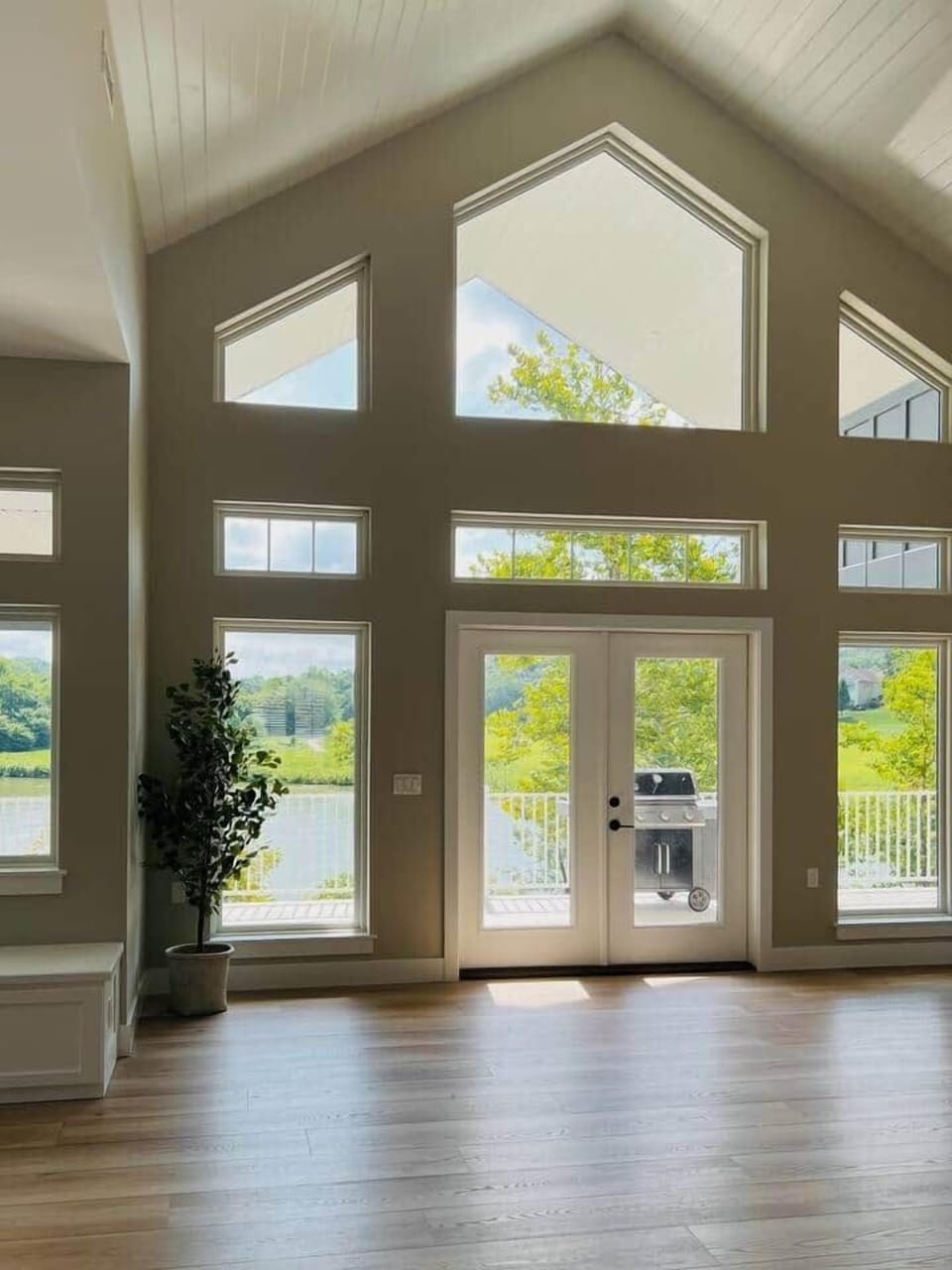Stunning lakeside views across the home 