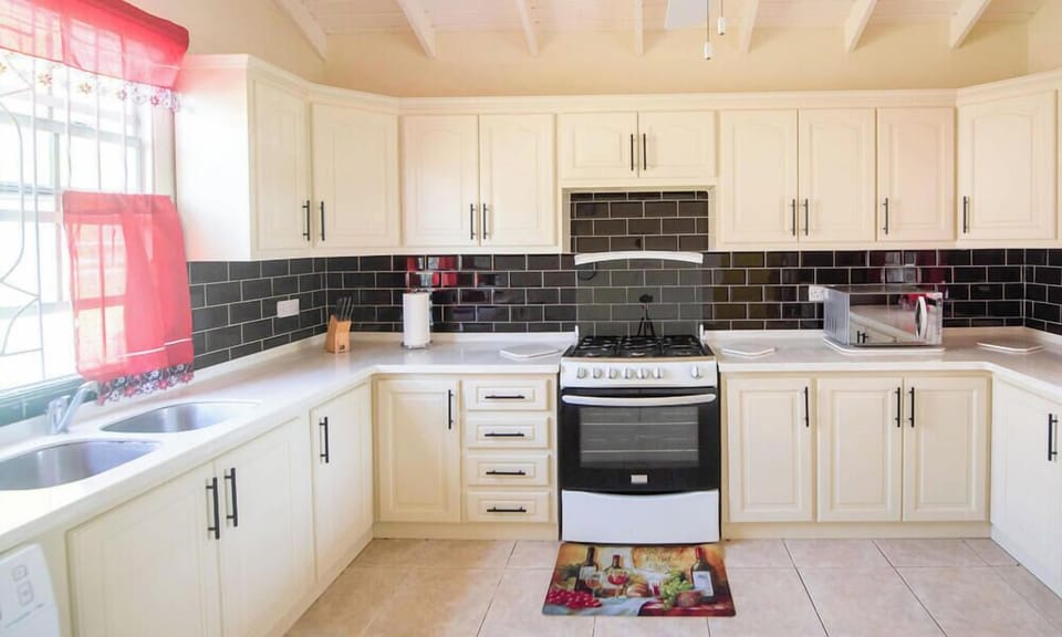 A fully-equipped kitchen for preparing meals at home