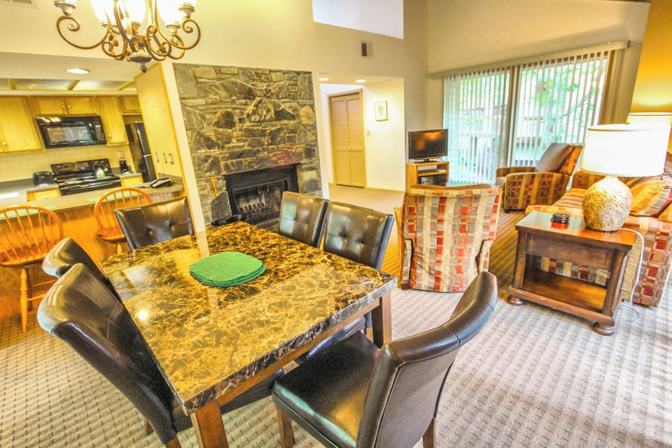 Family Townhome, 2 Bedrooms | Living area | Fireplace