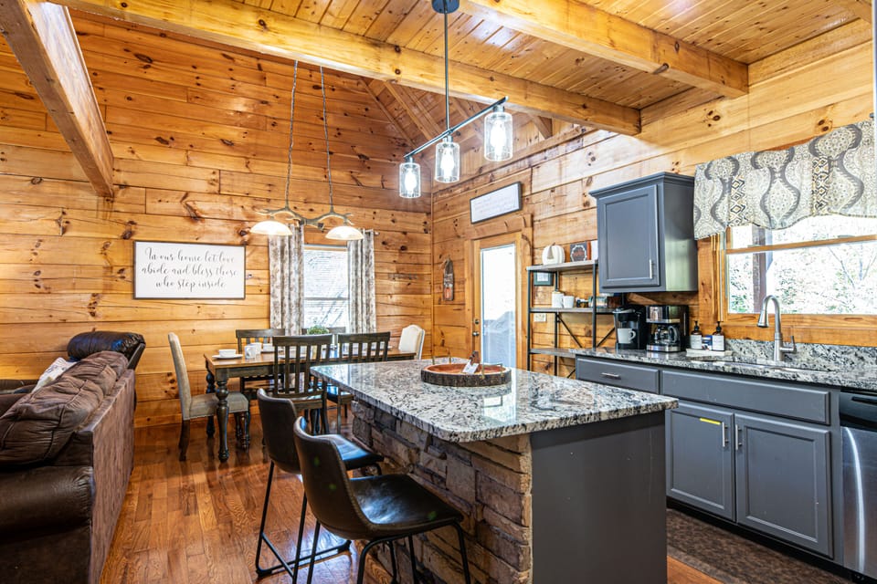 Kitchen space with plenty of room for your cooking needs and to gather the crew!