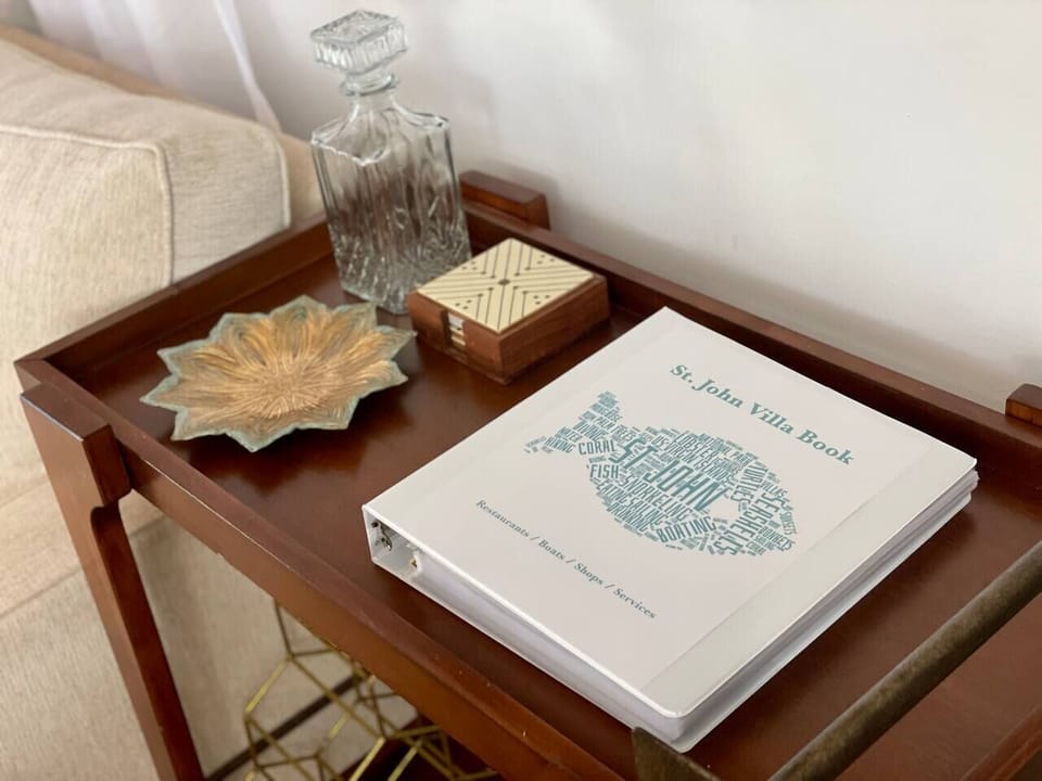 Our St. John Villa Book is a treasure trove of menus, activities, and more!