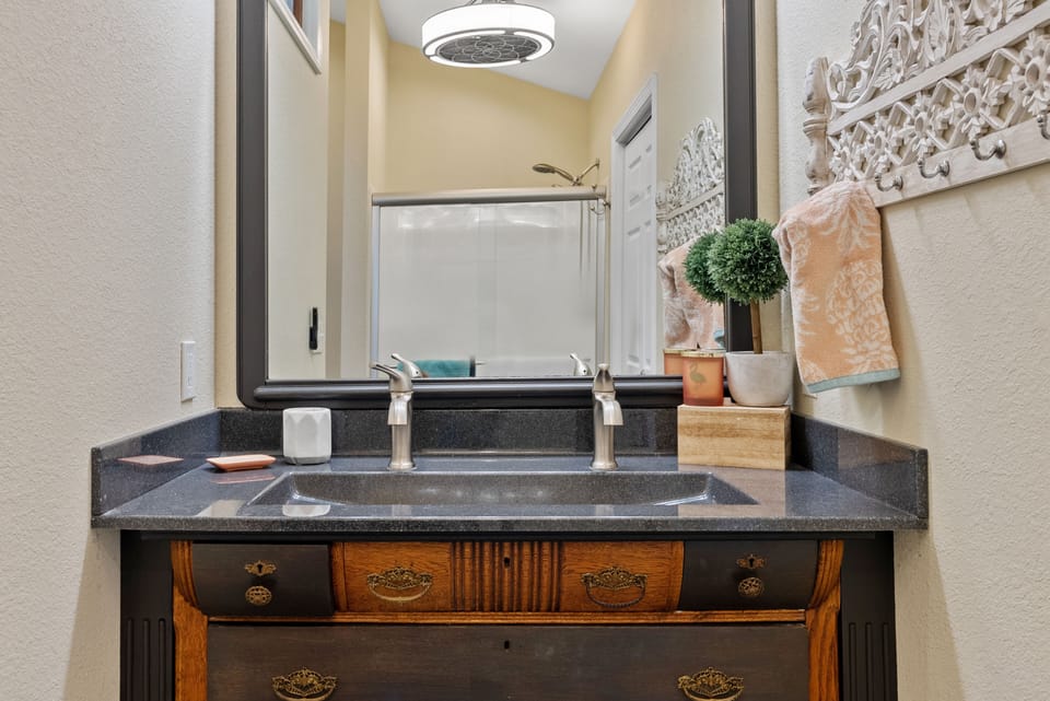 Master Bathroom: Double Vanity with walk in shower