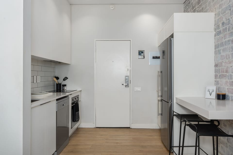 Grand Apartment | Private kitchen | Fridge, microwave, oven, stovetop