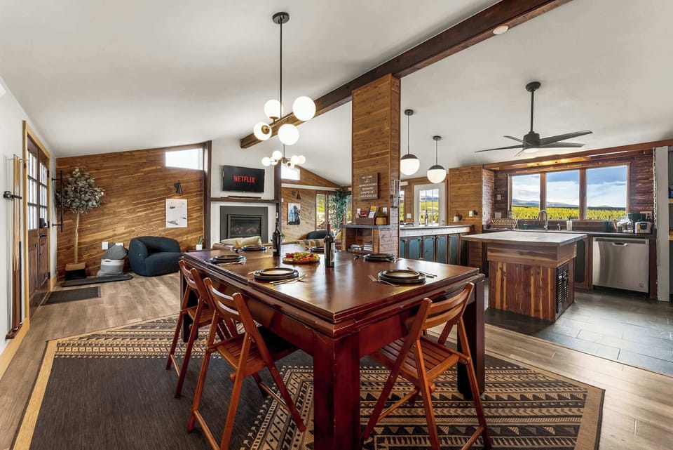 【Dining】 Table converts to full-size pool table — group dinners then game night