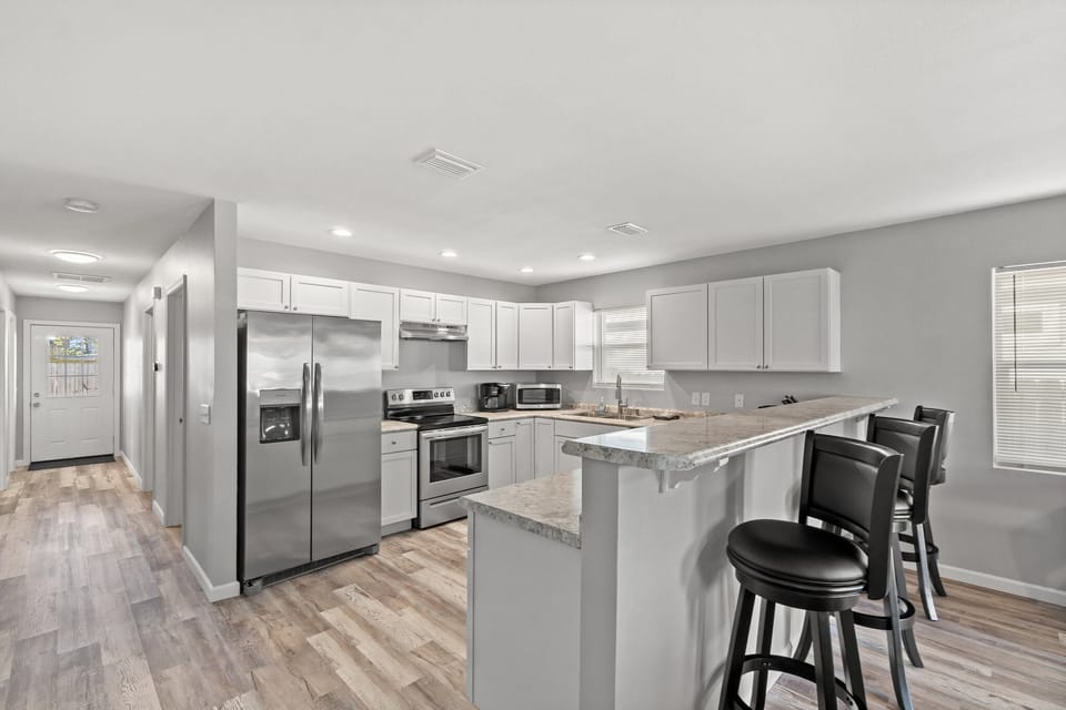 Kitchen with bar seating