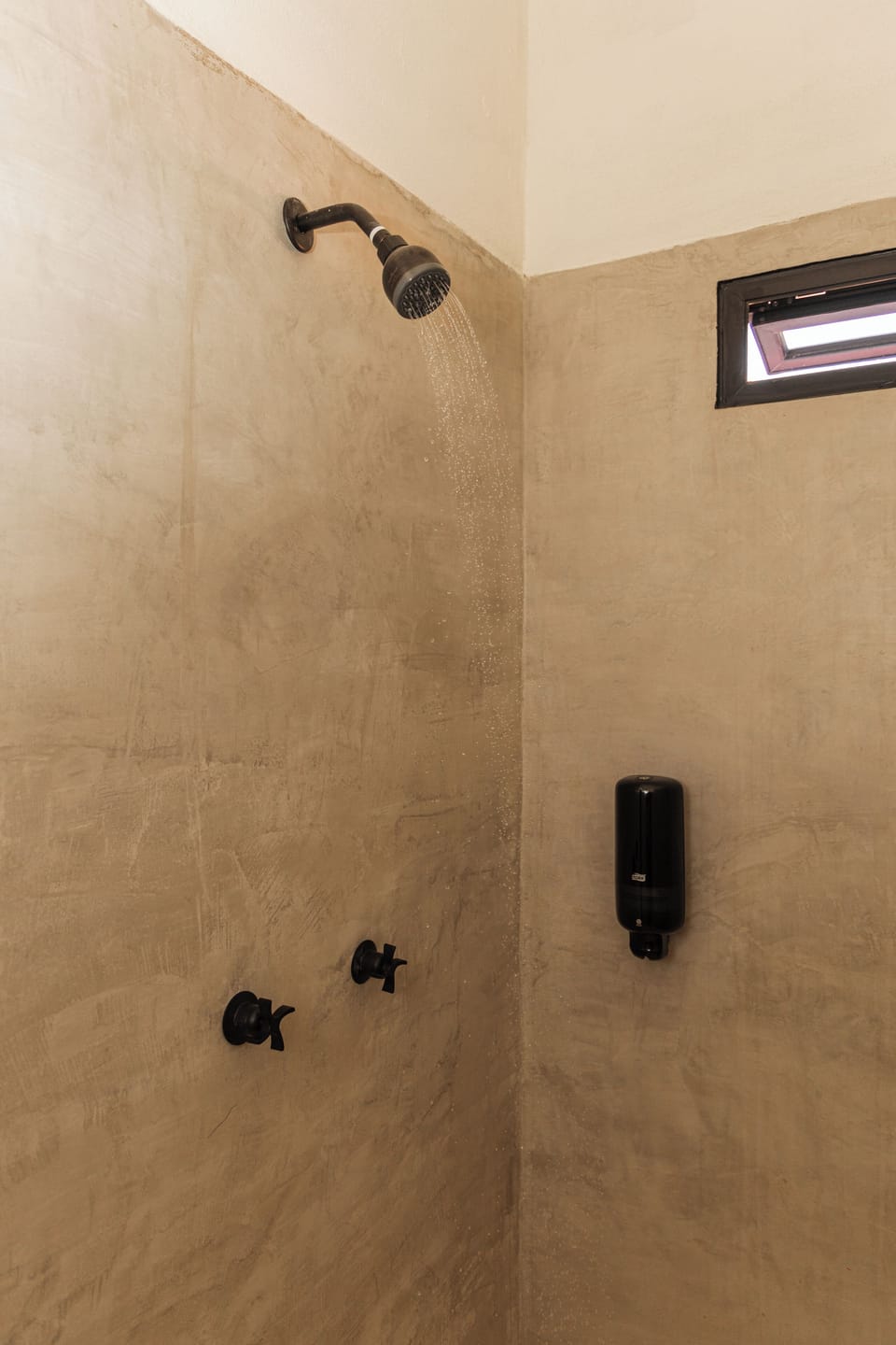 Shower, towels, soap, shampoo