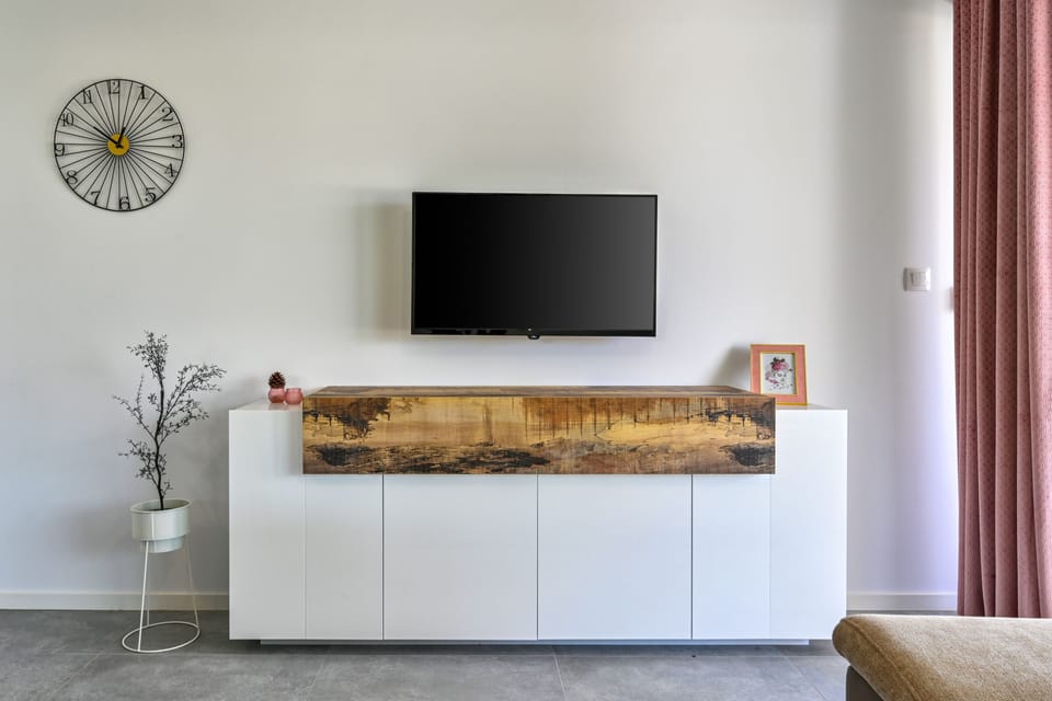 Deluxe Apartment, 2 Bedrooms, Private Pool | Living area | 55-inch LED TV with satellite channels, TV