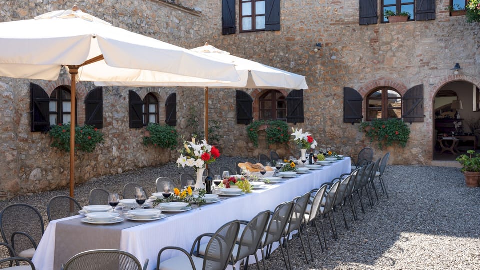 Outdoor banquet area