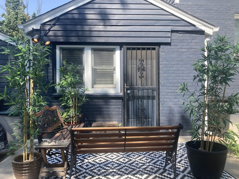 Guest entrance on the east side of the house. 