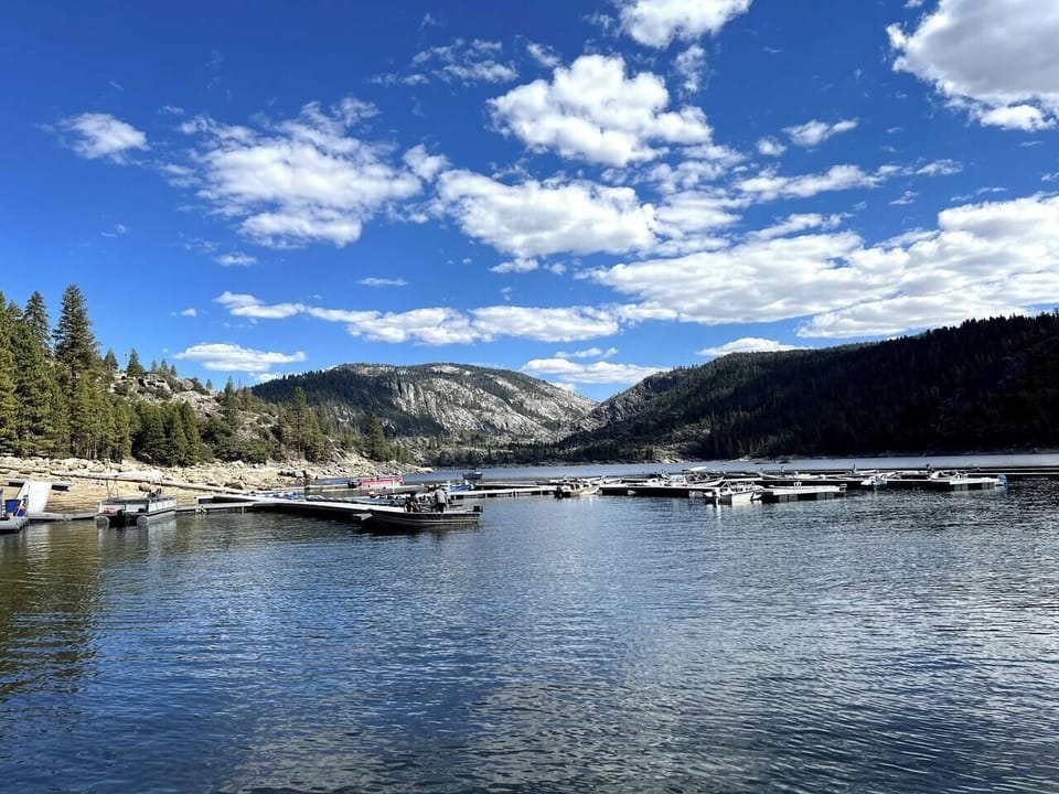Docking area at Pinecrest Lake. 