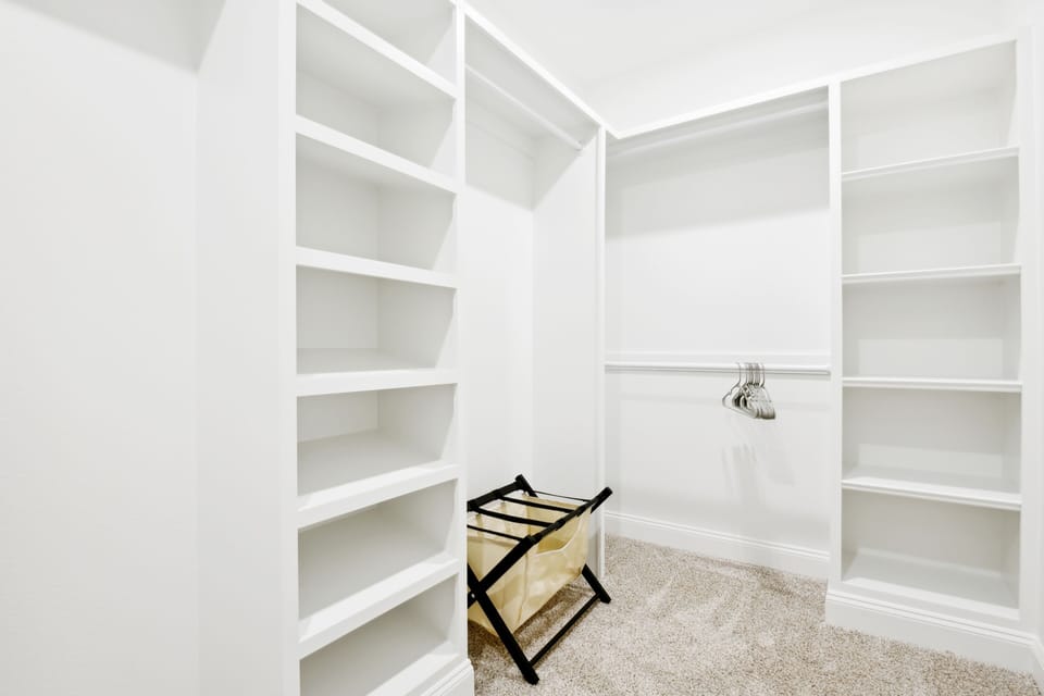 Large walk-in closet in master bedroom