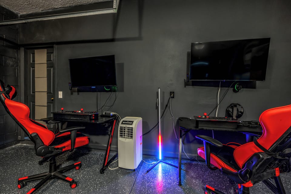 Garage converted game room with video games, billiards table and more!