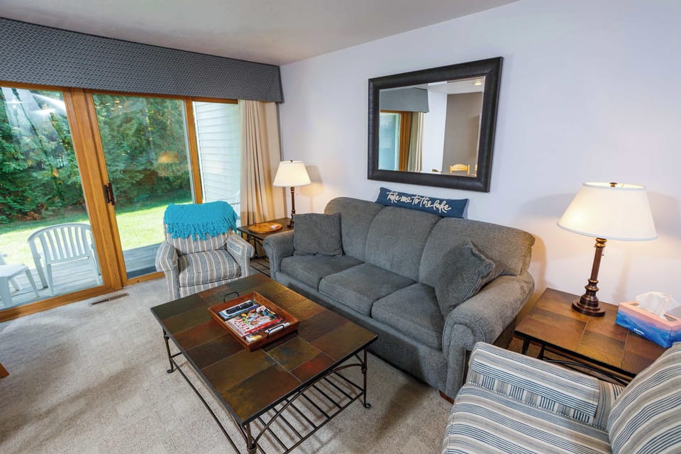 Comfortable seating with a lovely, private view