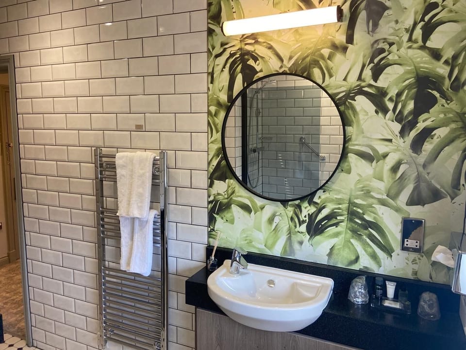 Free toiletries, hair dryer, towels
