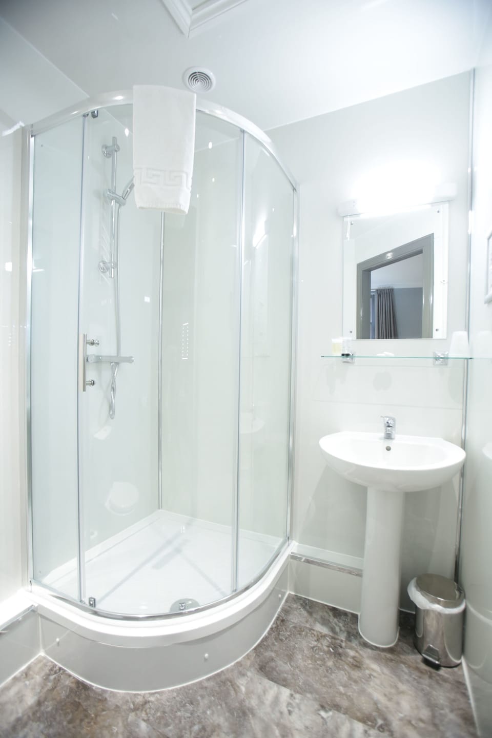 Eco-friendly toiletries, hair dryer, towels