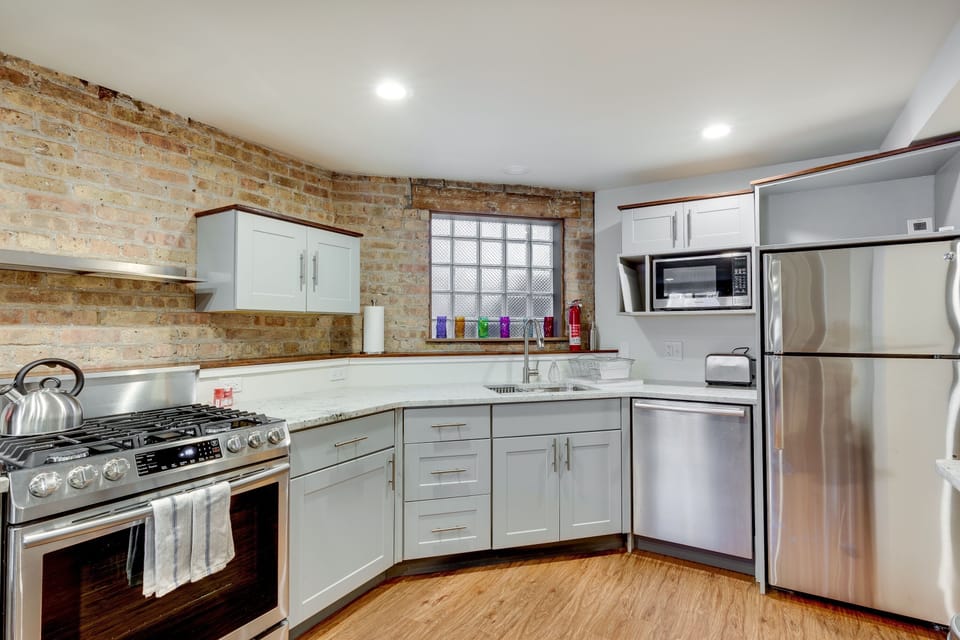 The newly rehabbed kitchen - with tons of counter space!