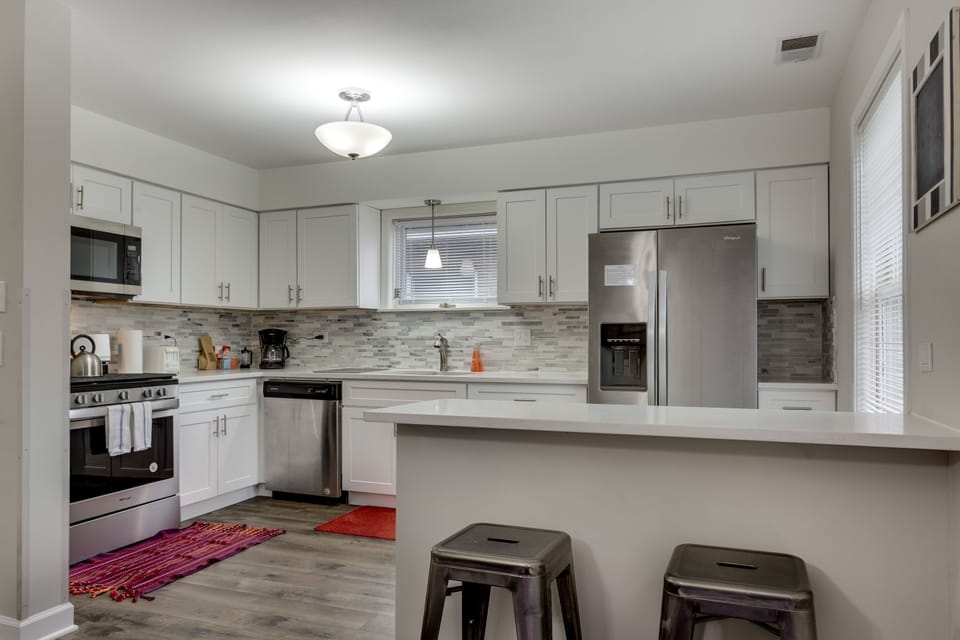 Kitchen located in back of the apartment