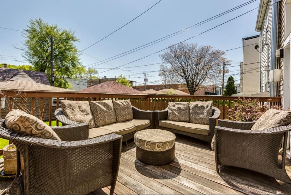And the back deck, which is shared with the downstairs unit