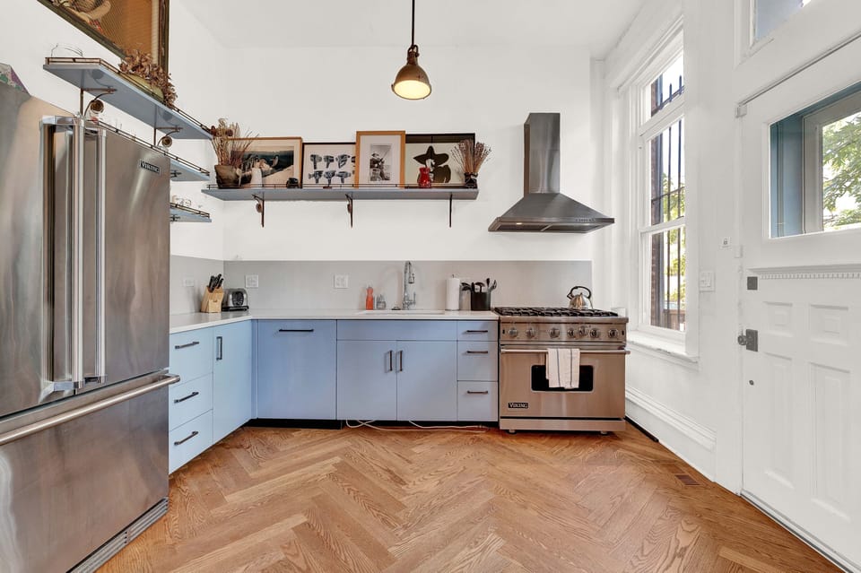 Indoors, Floor, Flooring, Kitchen, Hardwood