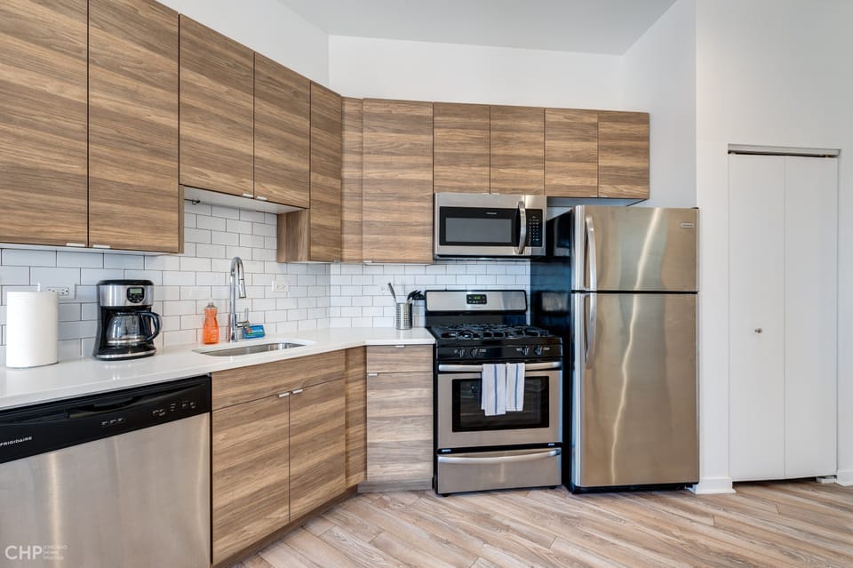 Room, Indoors, Refrigerator, Kitchen, Microwave