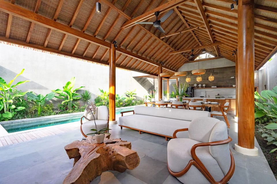 Villa, 3 Bedrooms, Private Pool | Living area | 42-inch TV with satellite channels