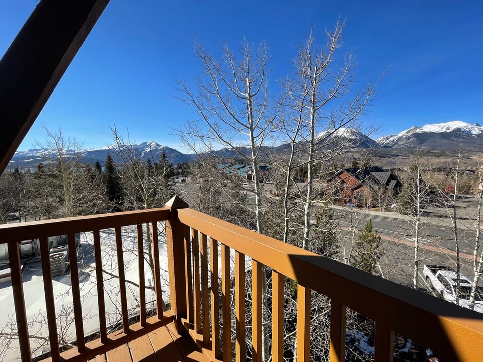 small balcony with HUGE views