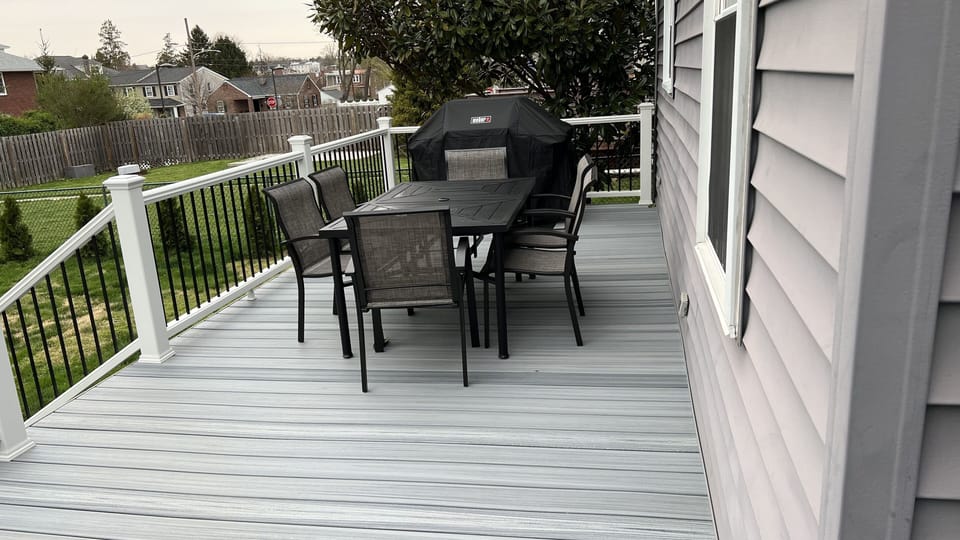 New rear deck with Weber Grill.  Perfect for family grilling!!