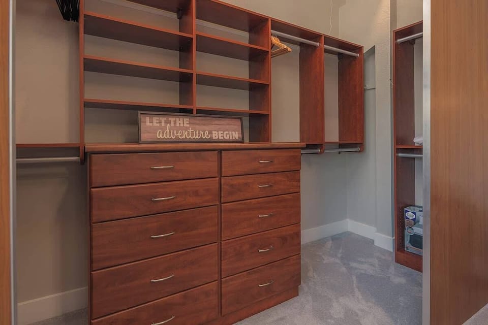 Staying for awhile or need a place to hang all 10 suitcases? This is the perfect closet located in the Master Bedroom