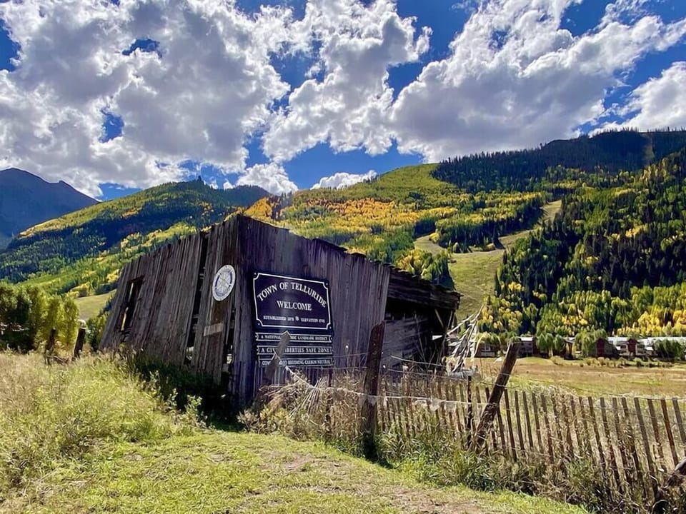 The famed entry to the Town of Telluride.