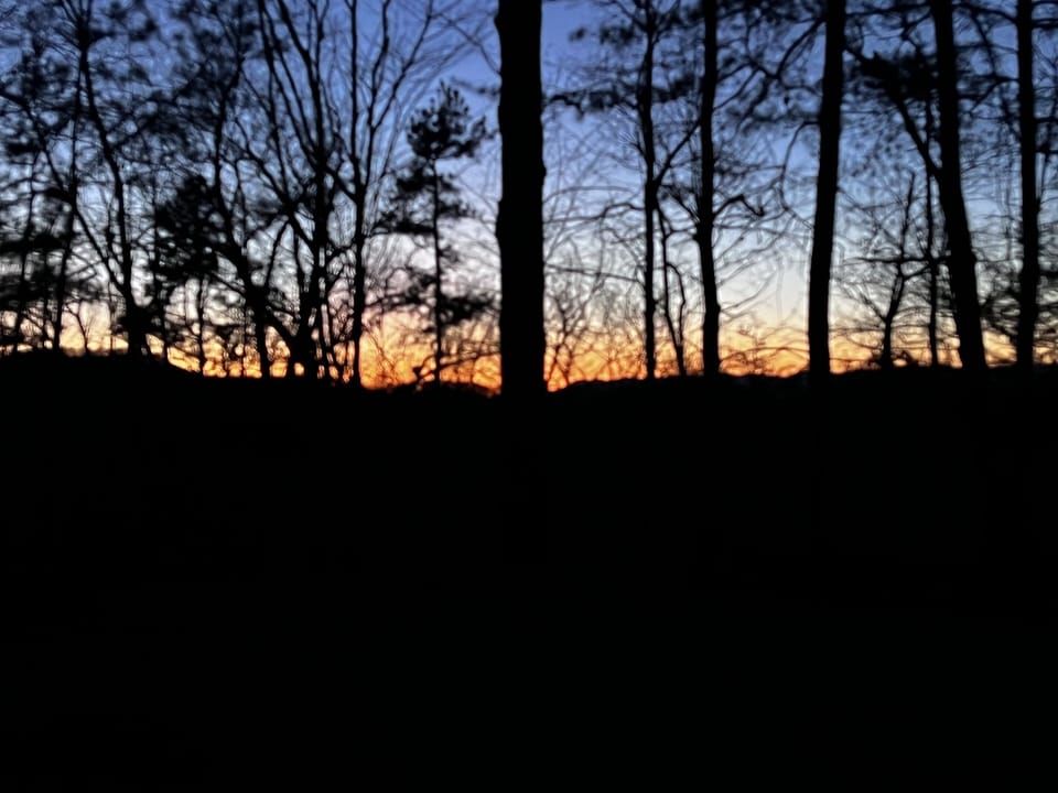 Sunset - western view from cabin front