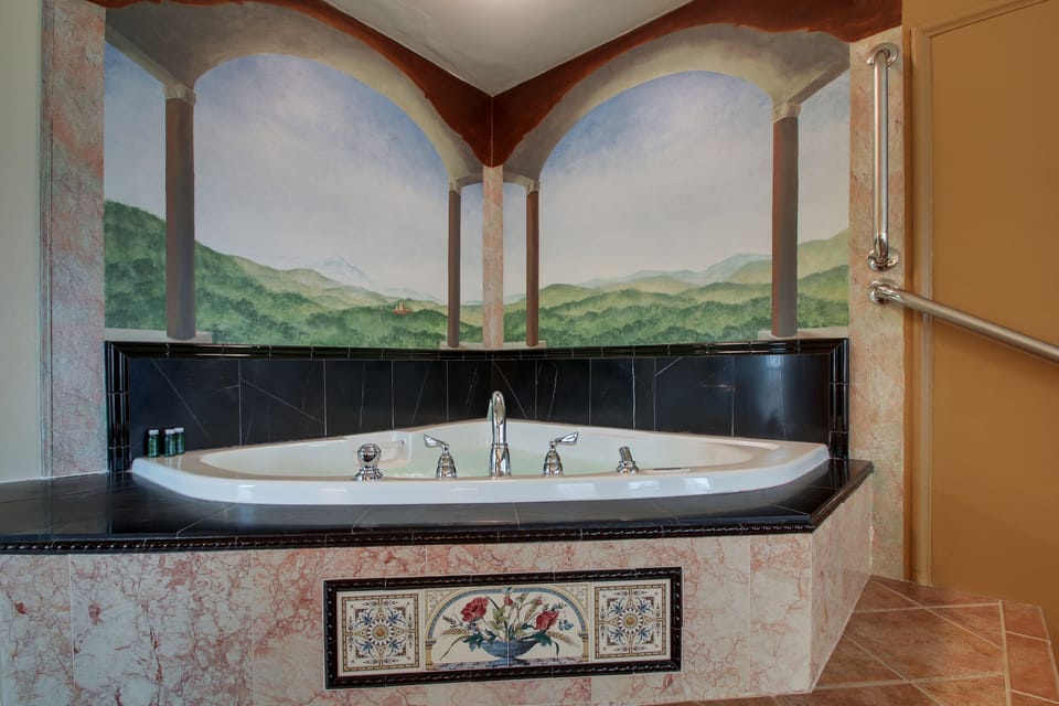 Romantic Suite, 1 Bedroom, Jetted Tub, City View | Deep soaking bathtub