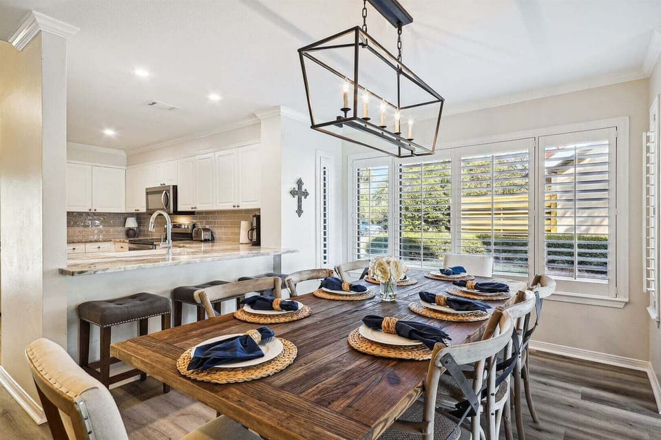 Dining table with seating for eight