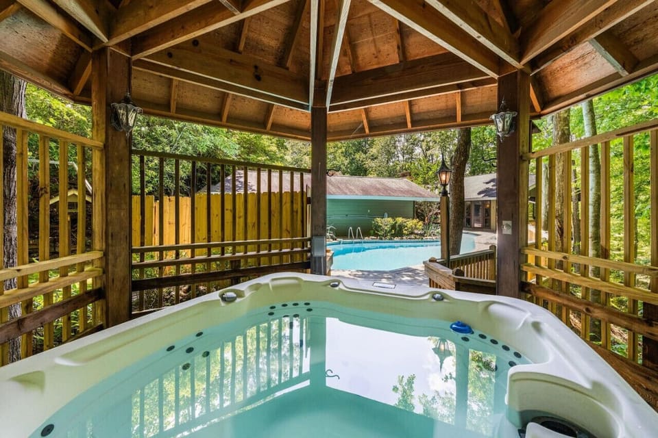 Private hot tub in gazebo off pool deck - soak in the gorgeous year-round views!