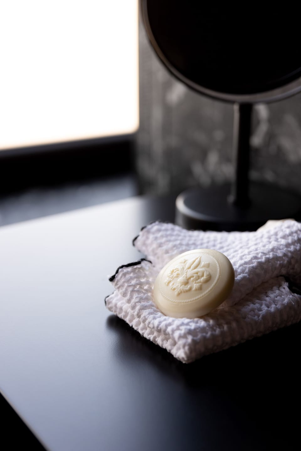 Eco-friendly toiletries, hair dryer, towels, soap