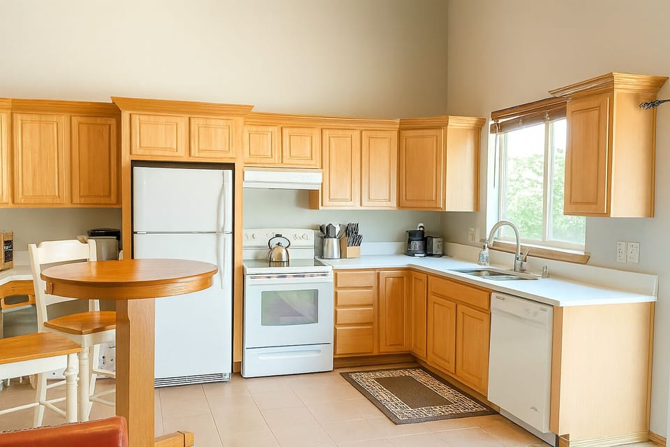 No need to handwash dishes here! Put the dishes in the dishwasher and get back outside to enjoy the view!