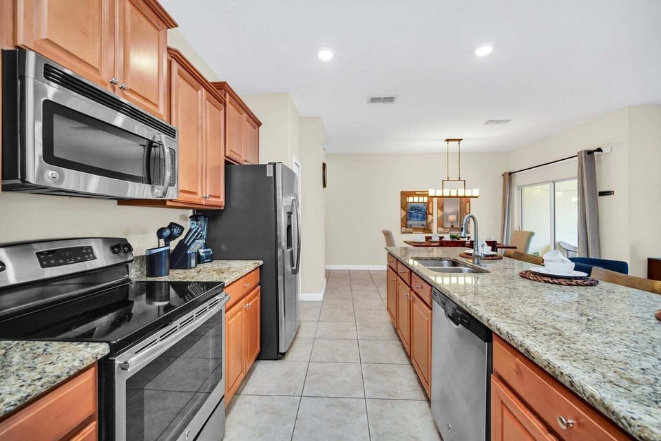 Fully-equipped kitchen with all the essential appliances.