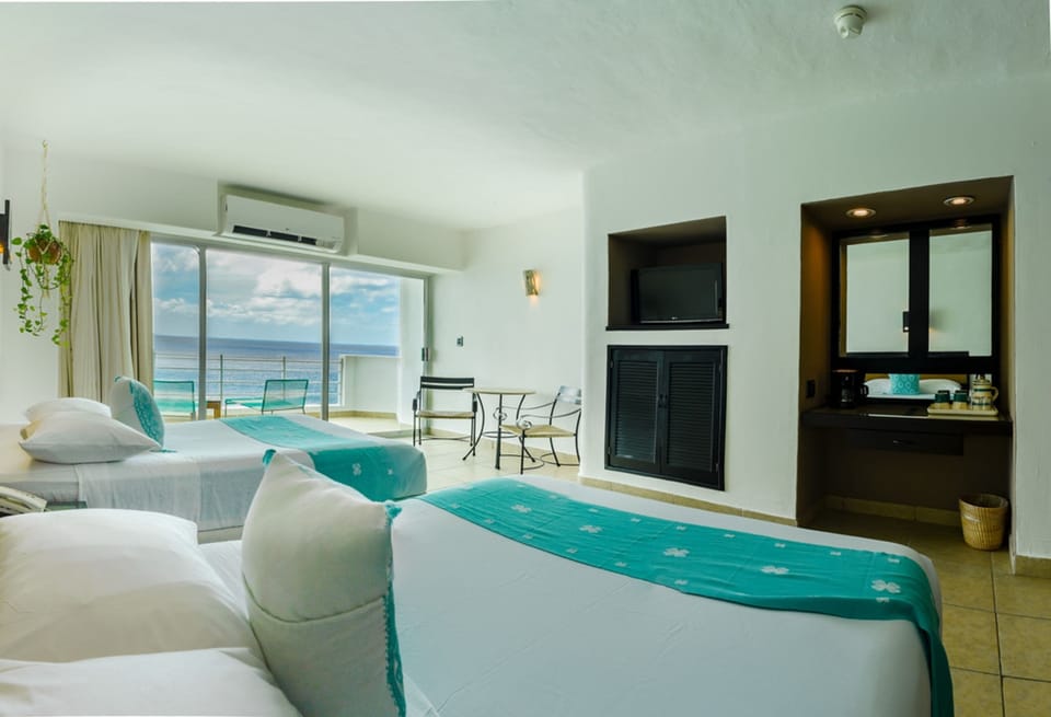 Ocean View 2 Double Beds | In-room safe, individually decorated, individually furnished
