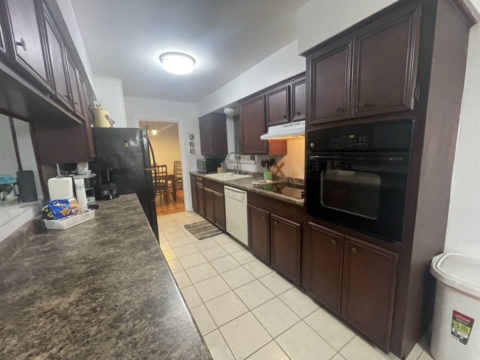 Kitchen view from breakfast area.  Plenty of counter and cabinet space 