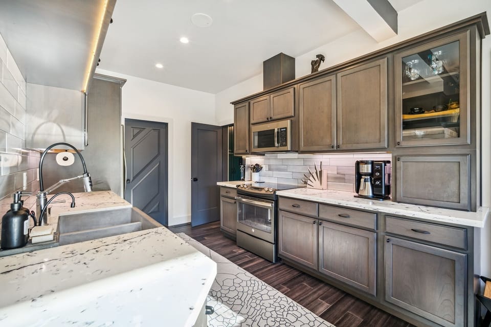 Room, Indoors, Kitchen, Furniture, Sink Faucet