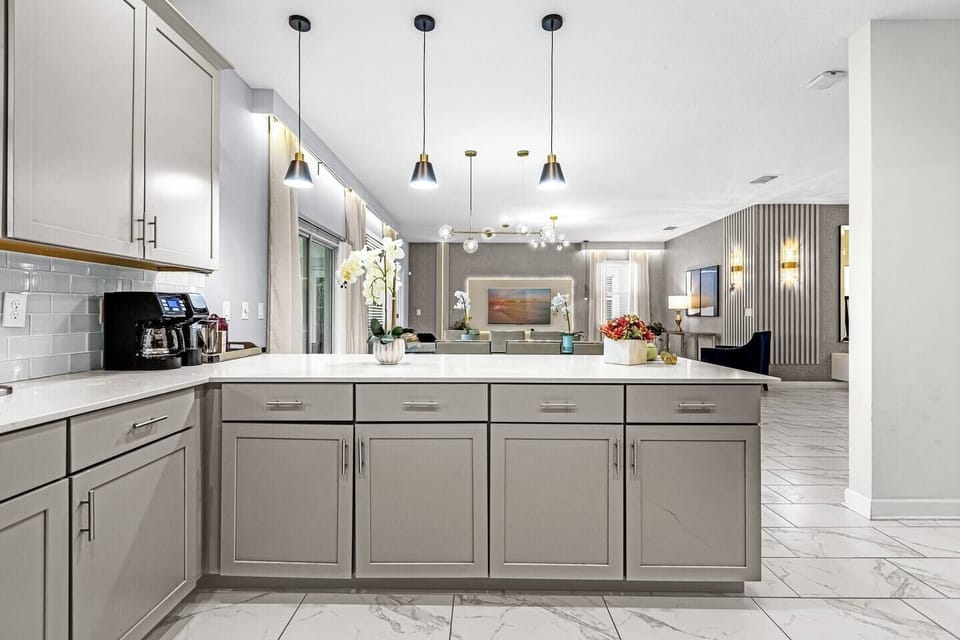 Open and airy family room and kitchen!