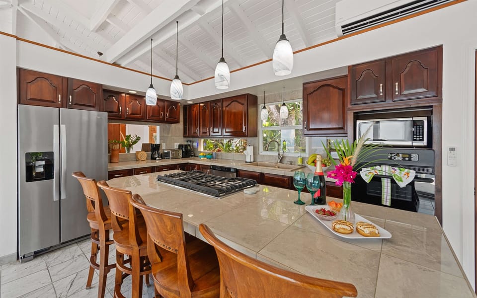 The kitchen has everything needed to cook along with most/many essential spices