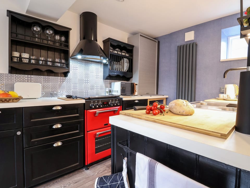 Fridge, dishwasher, electric kettle, toaster