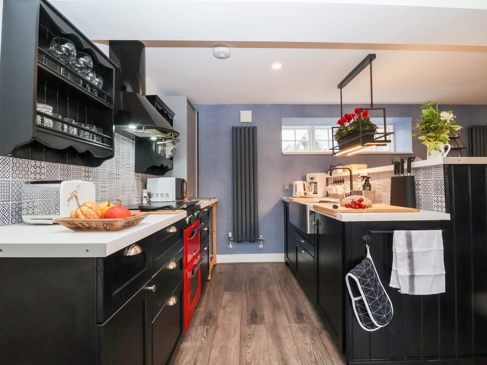 Fridge, dishwasher, electric kettle, toaster