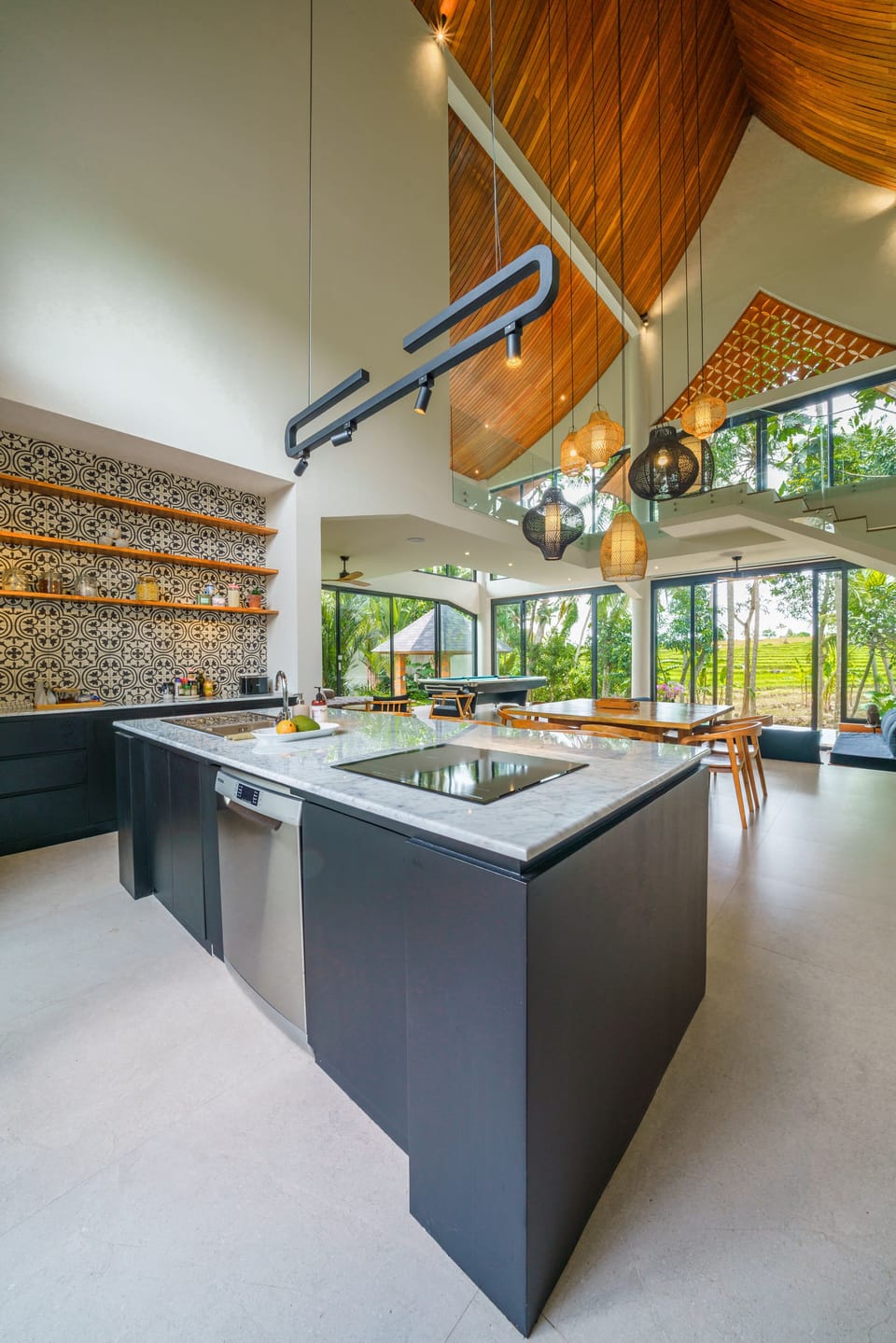 Fridge, dining tables