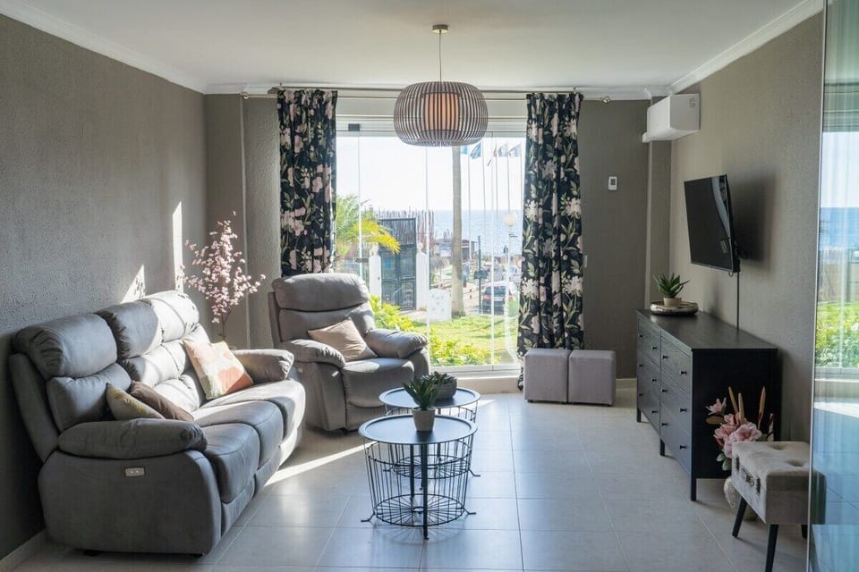 Living room with floor-to-ceiling windows
