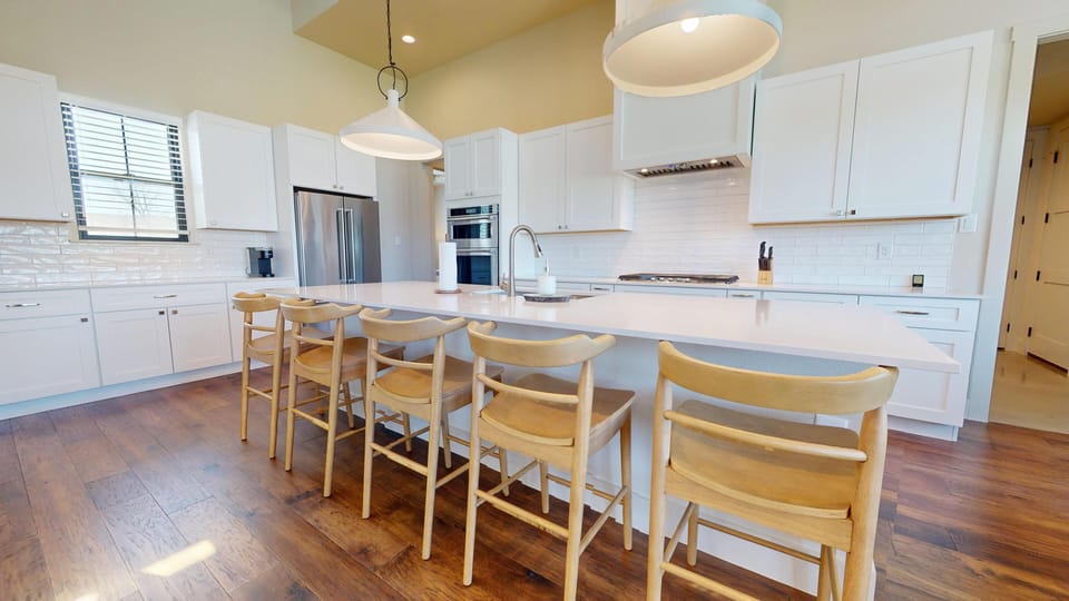 Kitchen with bar seating
