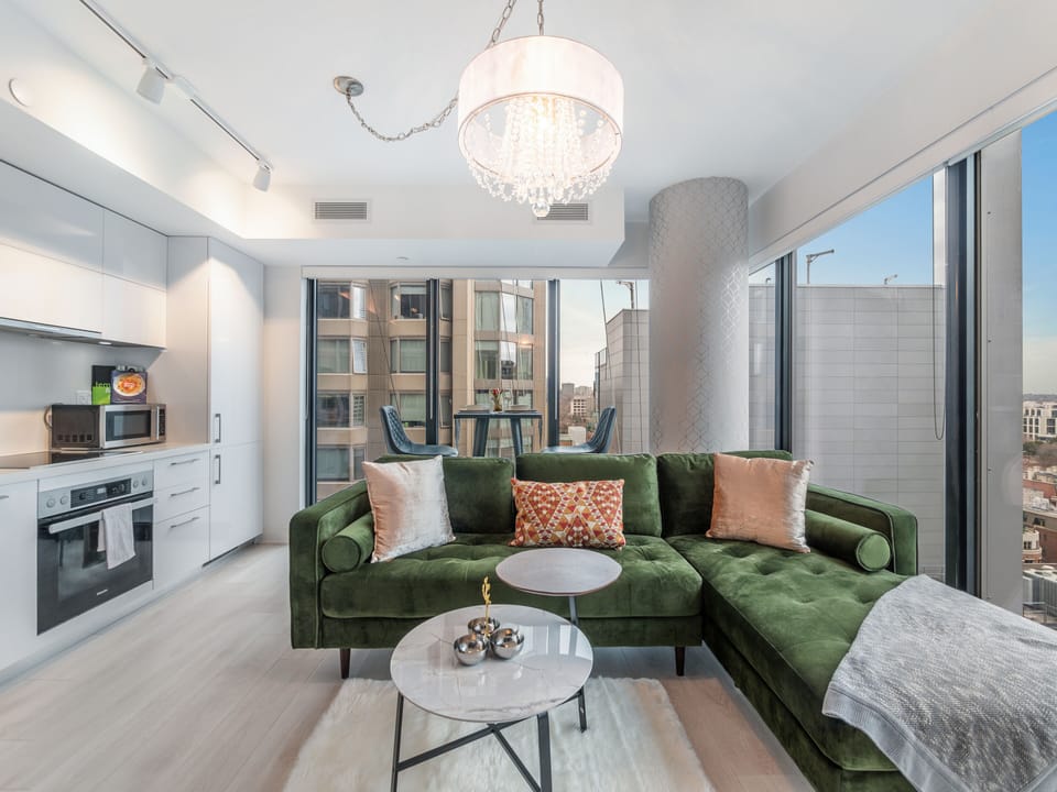 Premium Apartment | Living area | 65-inch Smart TV with digital channels, TV