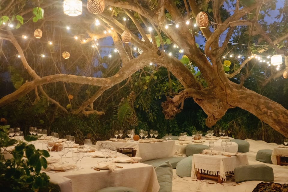 Outdoor banquet area
