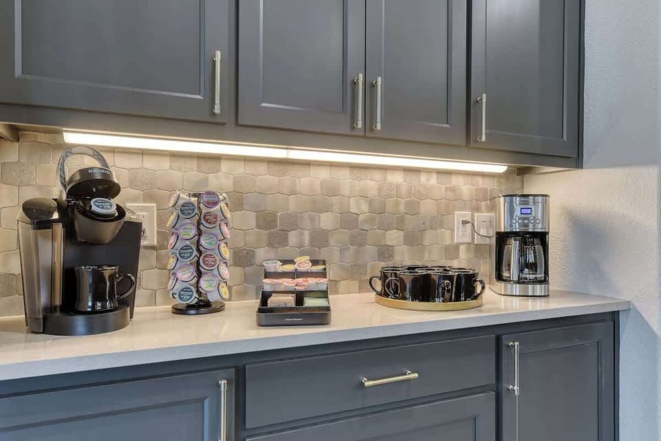 Coffee bar with Keurig and Drip coffee makers