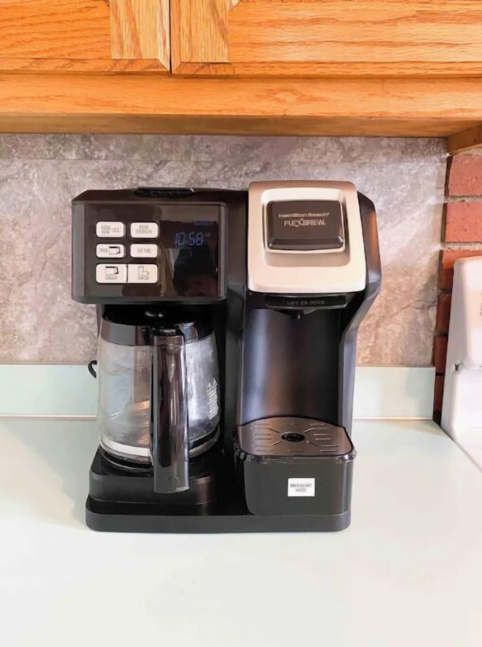 Coffee maker along with coffee provided